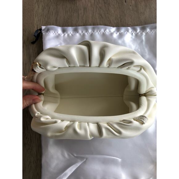 Understated Leather Ivory Crescent Clutch for Curateur - OS - Picture 6 of 7